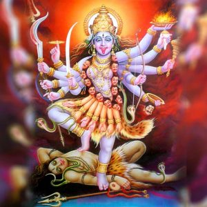 Goddess Kali never accepts non-vegetarian food because she is the chaste wife of Lord Shiva.